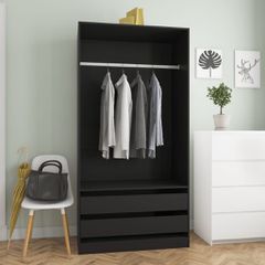 Ντουλάπα Μαύρη 100 x 50 x 200 εκ. από Επεξ. Ξύλο 800604