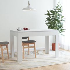 Τραπεζαρία Λευκή 120 x 60 x 76 εκ. από Επεξ. Ξύλο 800756