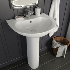 Νιπτήρας Επιδαπέδιος με Κολόνα Λευκός 520x440x190 χιλ Κεραμικός 142999