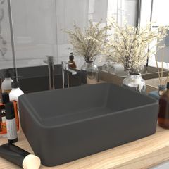 Νιπτήρας Πολυτελής Σκούρο Γκρι Ματ 41 x 30 x 12 εκ. Κεραμικός 147049