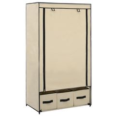 Ντουλάπα Κρεμ 87x49x159 εκ. Ύφασμα 282459