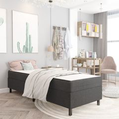 Κρεβάτι Boxspring Σκούρο Γκρι 100 x 200 εκ. Υφασμάτινο 3054722