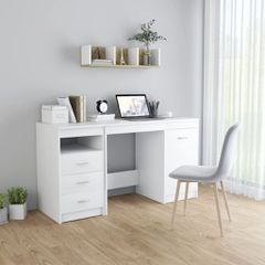 Γραφείο Λευκό 140 x 50 x 76 εκ. από Επεξ. Ξύλο 3054780