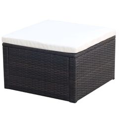 Υποπόδιο Καφέ 53 x 53 x 30 εκ. από Συνθετικό Ρατάν 42670