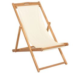 Ξαπλώστρα Κρεμ 56 x 105 x 96 εκ. από Ξύλο Teak 43802