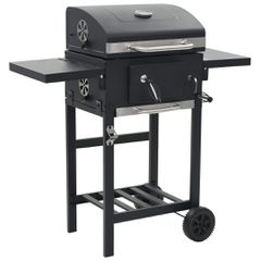Ψησταριά Κάρβουνου / BBQ Μαύρη με Κάτω Ράφι 44280