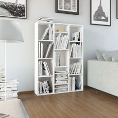 Διαχωριστικό/Βιβλιοθήκη Λευκό 100x24x140 εκ. από Επεξ. Ξύλο 800441