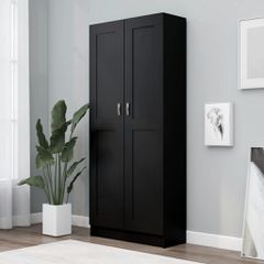 Βιβλιοθήκη Μαύρη 82,5 x 30,5 x 185,5 εκ. Επεξ. Ξύλο 802733