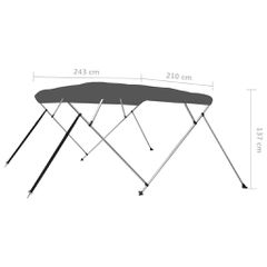 Τέντα Σκάφους με 4 Αψίδες Ανθρακί 243x210x137 εκ. 93139-thumb-12