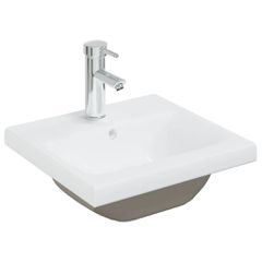 Νιπτήρας Ένθετος Λευκός 42 x 39 x 18 εκ. Κεραμικός με Βρύση 148623