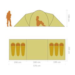 Σκηνή Camping 6 Ατόμων Γκρι / Πορτοκαλί 93186-thumb-10