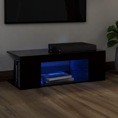 Έπιπλο Τηλεόρασης με LED Μαύρο 90x39x30 εκ. 804239
