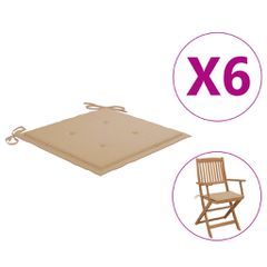 Μαξιλάρια Καρέκλας Κήπου 2 τεμ. Μπεζ 40x40x3 εκ. Υφασμάτινα 314009