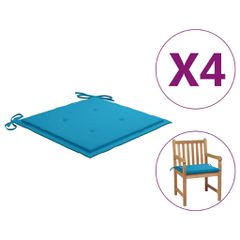 Μαξιλάρια Καρέκλας Κήπου 4 τεμ. Μπλε 50x50x4 εκ. Ύφασμα Oxford 314046