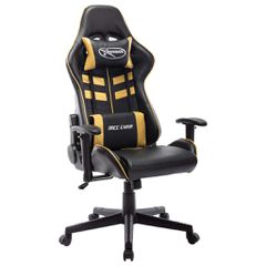 Καρέκλα Gaming Μαύρη / Χρυσή από Συνθετικό Δέρμα 20504