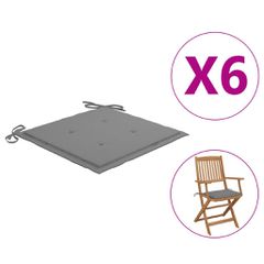 Μαξιλάρια Καρέκλας Κήπου 2 τεμ. Γκρι 40x40x4 εκ. Υφασμάτινα 314005