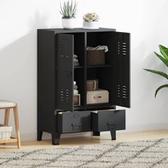 Ντουλάπι με Βιομηχανικό Στιλ Μαύρο 67 x 35 x 107 εκ. Μεταλλικό 245960