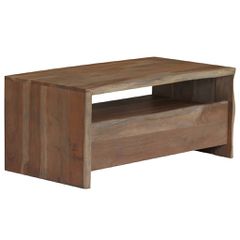 Τραπέζι Σαλονιού Live Edge Γκρι 90x50x40 εκ. Μασίφ Ξύλο Ακακίας 246127