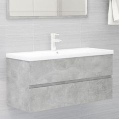 Ντουλάπι Μπάνιου με Νιπτήρα Γκρι Σκυροδέματος από Επεξ. Ξύλο 3071571