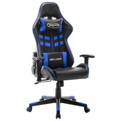 Καρέκλα Gaming Μαύρο/Μπλε από Συνθετικό Δέρμα 20502