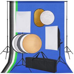 Κιτ Φωτισμού Φωτογραφικού Στούντιο Softbox, Φόντο & Ανακλαστήρα 3067104