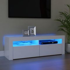 Έπιπλο Τηλεόρασης με LED Καφέ Λευκό 120x30x50 εκ. 804310