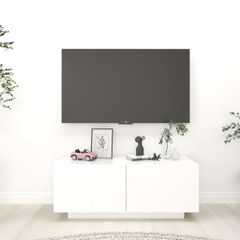 Έπιπλο Τηλεόρασης Λευκό 100 x 35 x 40 εκ. Επεξ. Ξύλο 804436