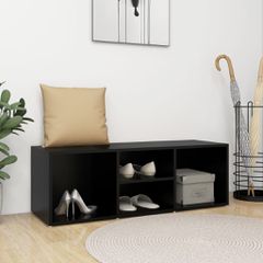 Πάγκος Αποθήκευσης Παπουτσιών Μαύρος 102x35x35 εκ. Επεξ. Ξύλο 804464