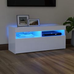 Έπιπλο Τηλεόρασης με LED Λευκό 90 x 35 x 40 εκ. 804382