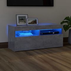 Έπιπλο Τηλεόρασης με LED Γκρι Σκυροδέματος 90 x 35 x 40 εκ. 804386