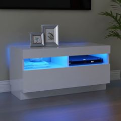 Έπιπλο Τηλεόρασης με LED Γυαλιστερό Λευκό 80 x 35 x 40 εκ. 804451