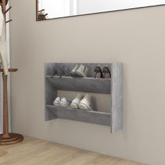 Παπουτσοθήκη Τοίχου Γκρι Σκυρ. 80x18x60 εκ. Επεξ. Ξύλο 806749