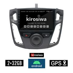 KIROSIWA 2+32GB FORD FOCUS (2011 - 2018) Android οθόνη αυτοκίνητου 2GB με GPS WI-FI (ηχοσύστημα αφής 9" ιντσών OEM Youtube Playstore MP3 USB Radio Bluetooth Mirrorlink εργοστασιακή, 4x60W, AUX) R