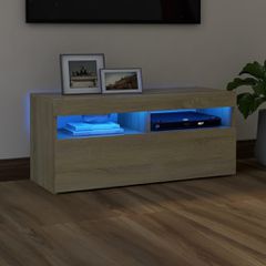 Έπιπλο Τηλεόρασης με LED Sonoma Δρυς 90x35x40 εκ. 804385