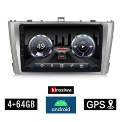 KIROSIWA 4+64GB TOYOTA AVENSIS (2009 - 2016) Android οθόνη αυτοκίνητου 4GB με GPS WI-FI (ηχοσύστημα αφής 9" ιντσών OEM Youtube Playstore MP3 USB Radio Bluetooth Mirrorlink DSP 4x60W Apple Carplay Andr