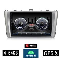 KIROSIWA 4+64GB TOYOTA AVENSIS (2009 - 2016) Android οθόνη αυτοκίνητου 4GB με GPS WI-FI (ηχοσύστημα αφής 9" ιντσών OEM Youtube Playstore MP3 USB Radio Bluetooth Mirrorlink  DSP 4x60W Apple Carpla