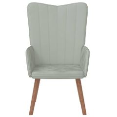 Πολυθρόνα Relax Ανοιχτό Γκρι Βελούδινη 327655-thumb-2