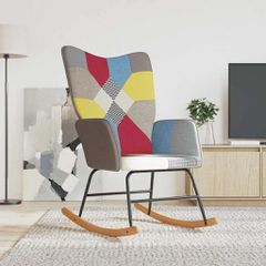 Πολυθρόνα Κουνιστή Σχέδιο Patchwork Υφασμάτινη 328191-thumb-1