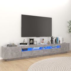 Έπιπλο Τηλεόρασης με LED Γκρι Σκυροδέματος 260 x 35 x 40 εκ. 3081919