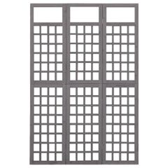 Διαχωριστικό Δωμ./Καφασωτό 3 Πάνελ Γκρι 121x180 εκ. Ξύλο Ελάτης 316486