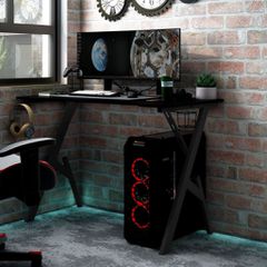 Γραφείο Gaming Μαύρο 110 x 60 x 75 εκ. με Πόδια σε Σχήμα Υ 325406