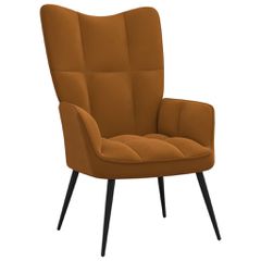 Πολυθρόνα Relax Καφέ Βελούδινη 328081