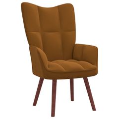 Πολυθρόνα Relax Καφέ Βελούδινη 328059
