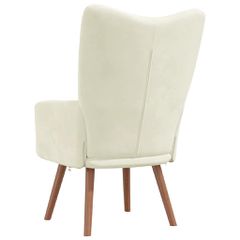 Πολυθρόνα Relax Λευκό Κρεμ Βελούδινη 328060-thumb-4