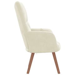 Πολυθρόνα Relax Λευκό Κρεμ Βελούδινη 328060-thumb-3