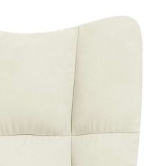Πολυθρόνα Relax Λευκό Κρεμ Βελούδινη 328060-thumb-5