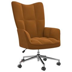 Πολυθρόνα Relax Καφέ Βελούδινη 328169