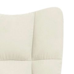 Πολυθρόνα Relax Λευκό Κρεμ Βελούδινη 328170-thumb-5