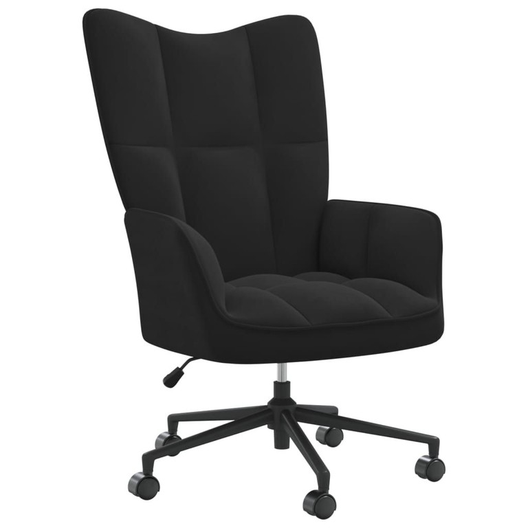Πολυθρόνα Relax Μαύρη Βελούδινη 328178