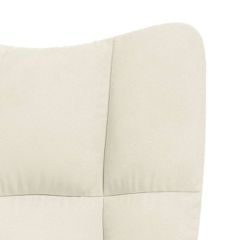Πολυθρόνα Relax Λευκό Κρεμ Βελούδινη 328181-thumb-5